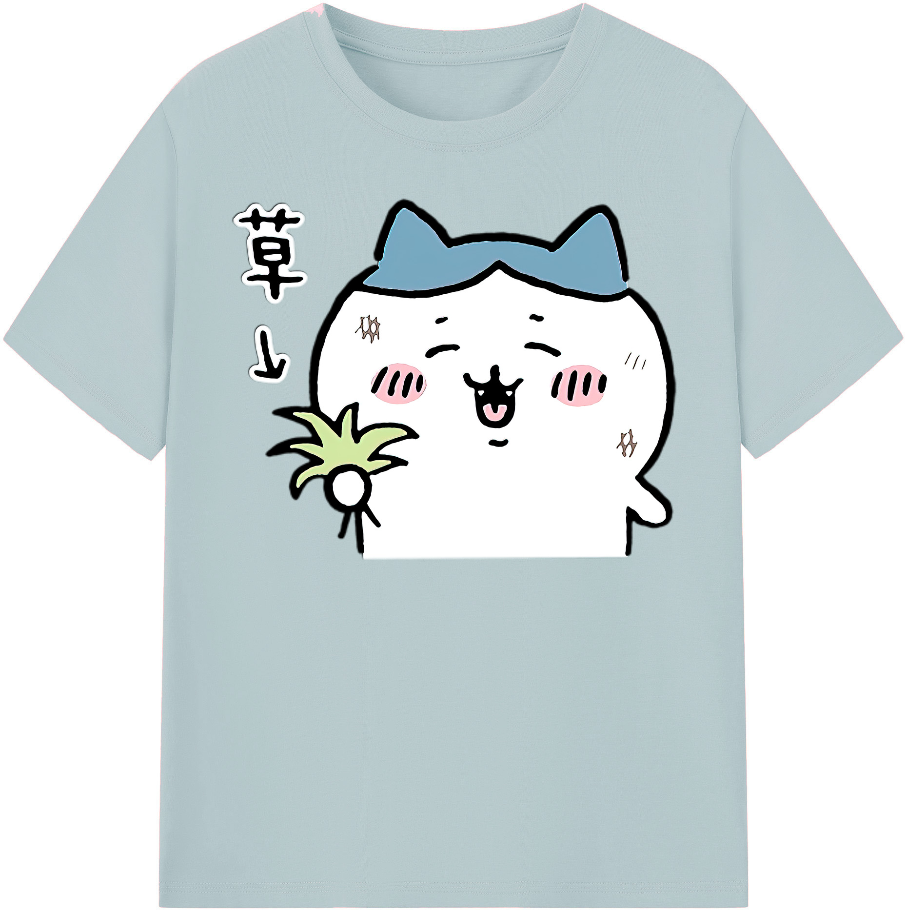 （画像用） ちいかわ ハチワレ Chii-kawa hachiware 綿100％半袖Tシャツ（フロントプリント）